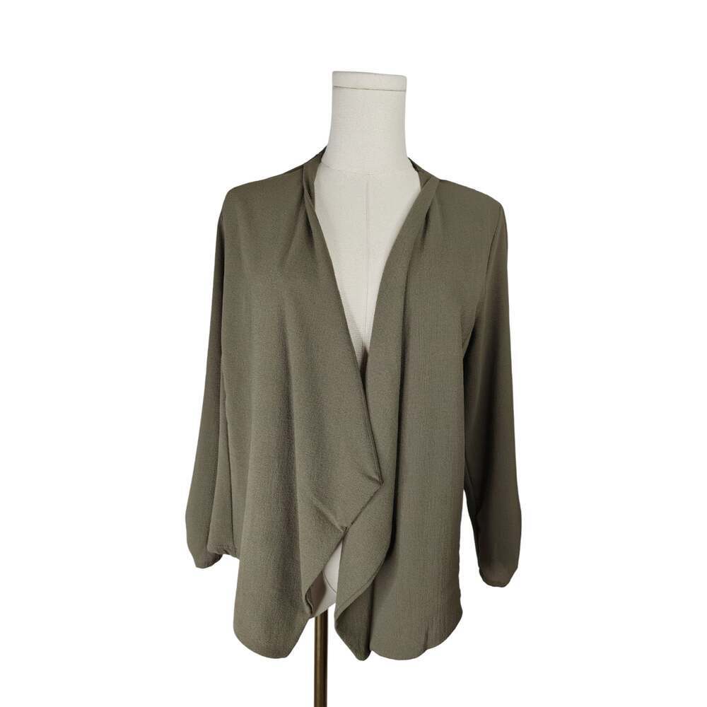 Olive Green Open Front Drape Cardigan Jacket Sz. Small